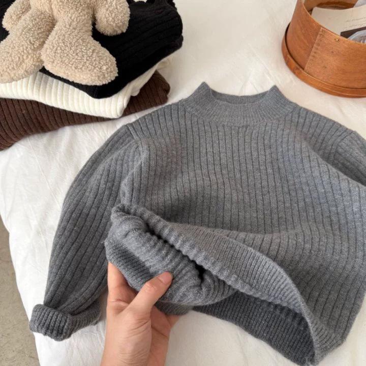 Thick Solid Knit Sweater for Baby Boys and Girls Winter Warm Base Layer Top