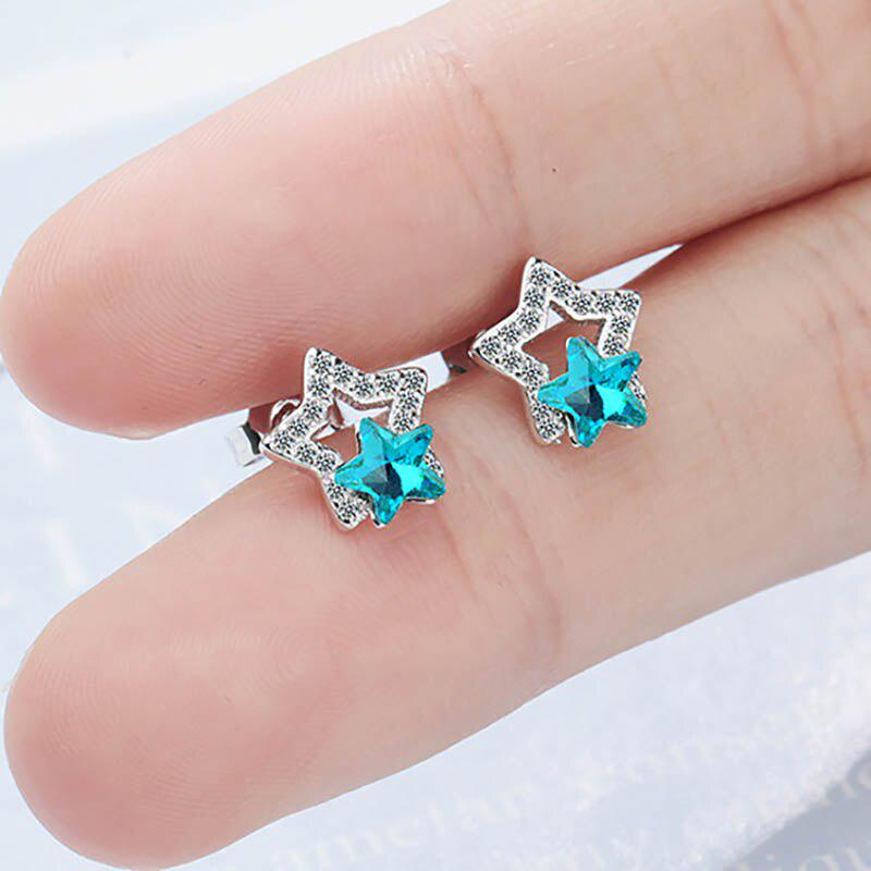 Lindon Moda biżuteria Kolczyki Pięcioramienne gwiazdki Szafirowe cyrkonowe kolczyki Kobiety Party Prezenty
