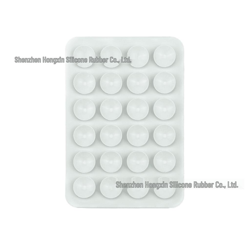 Silicone Suction Cup Holder for Mobile Phones - Square, Single-Sided, Set of 24