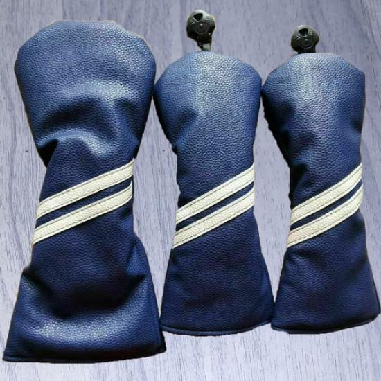Navy Blue Golf Wood Headcover Set Clubs Cover Driver Fairway Wood 1,3,5 Covers