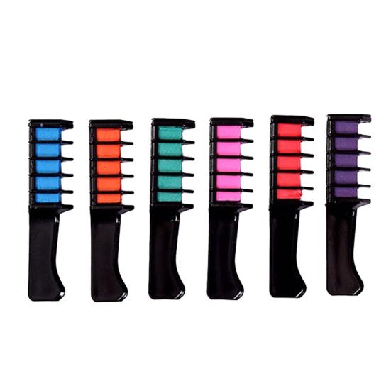 

Hair Chalk Comb 6 Colors Washable Instant Hair Dye Comb Halloween