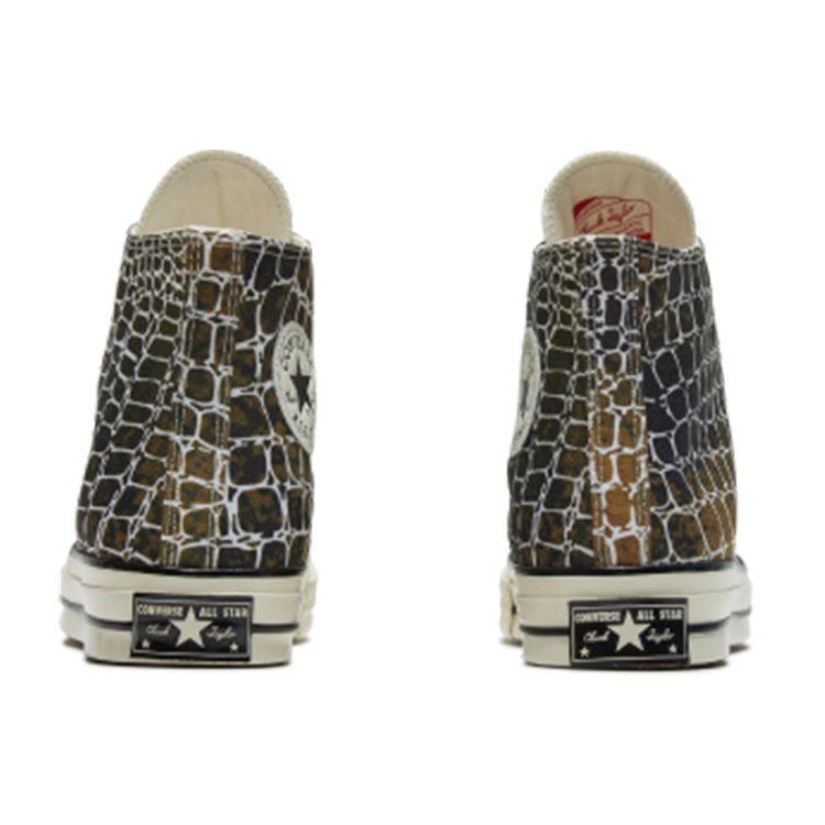 Converse Animal Print Chuck 1970s Crocodile Casual Comfortable High-Top Canvas Shoes Unisex Sneakers Brown Black 167485C