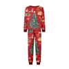 Christmas Print Family Matching Pajama Set Long Sleeve Round Neck Sleepwear for Parent and Kid