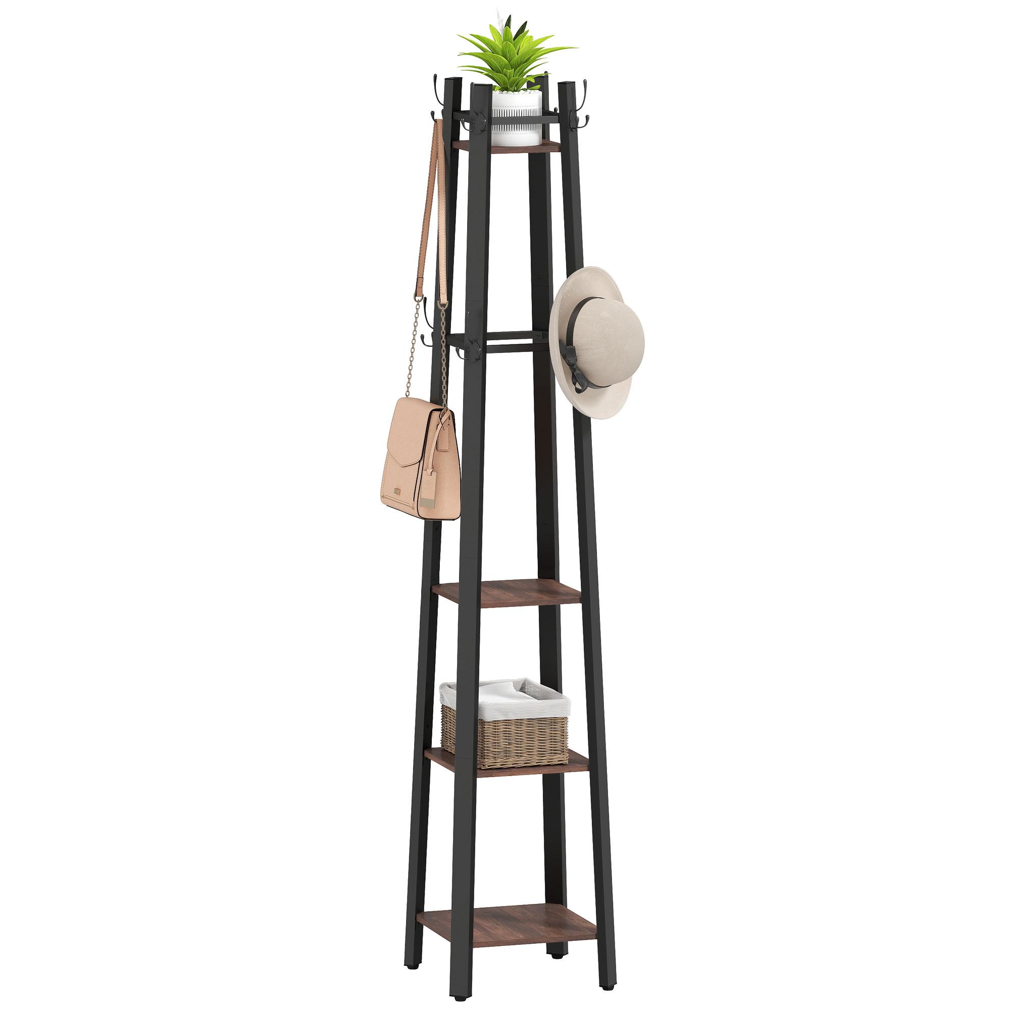 Coat Rack with 4 Levels, Free-Standing