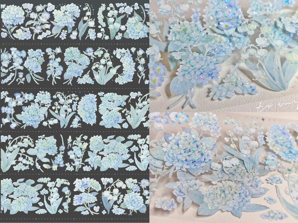 Falling Sunset Tide Washi Tape & Stickers for Journals: Flowing Hemp Ancient Style