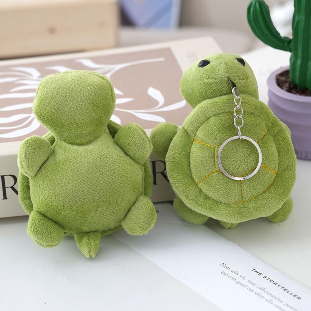 Animal Green Turtle Plush Keychain Cartoon Green Doll Key Ring Hanging Ornaments