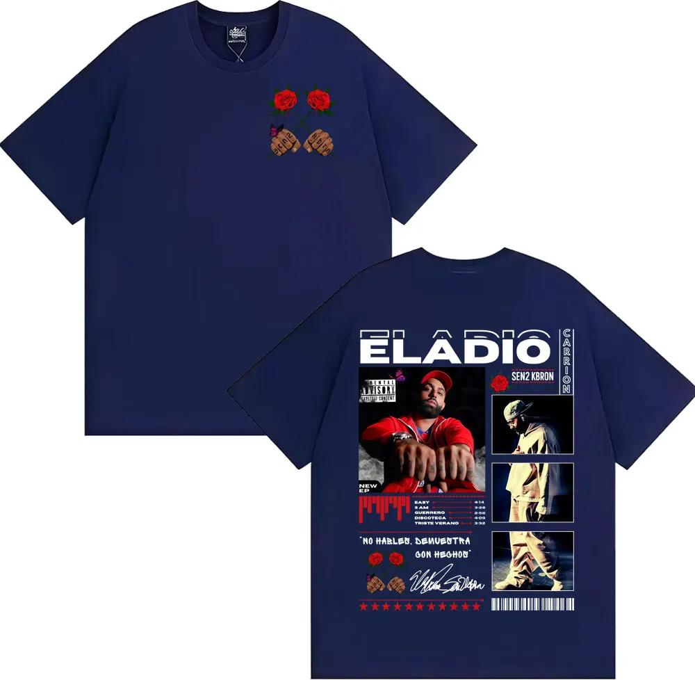 Rapper Eladio Carrion Sen2 Kbrn Tour Merch T Shirts Men's Clothing Cotton Short Sleeve T-shirt Fashion Gothic T Shirt Streetwear