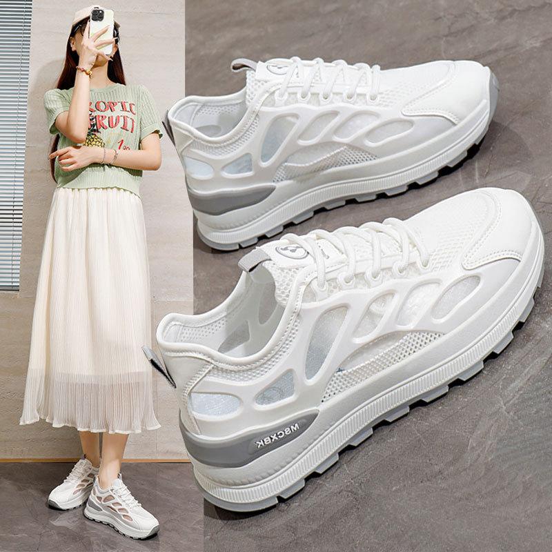 Mesh Breathable Sports Shoes Women's Summer New Thick-soled Lightweight Forrest Gump Shoes Women's Sports and Leisure Shoes