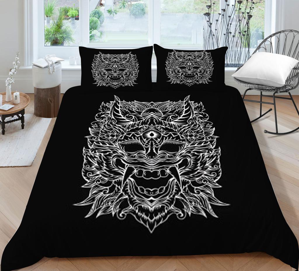 2/3-teiliges Bettwäsche-Set Atmungsaktive Decke Bettbezug-Set 3D Böhmisches Design Mikrofaser Bequeme Bettwäsche