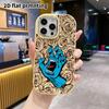 Phone Case: 2D flat design suitable for iPhone 18 17 16 15 14 13 Pro protective case, couple style, screaming blue ghost hand, Christmas and Halloween