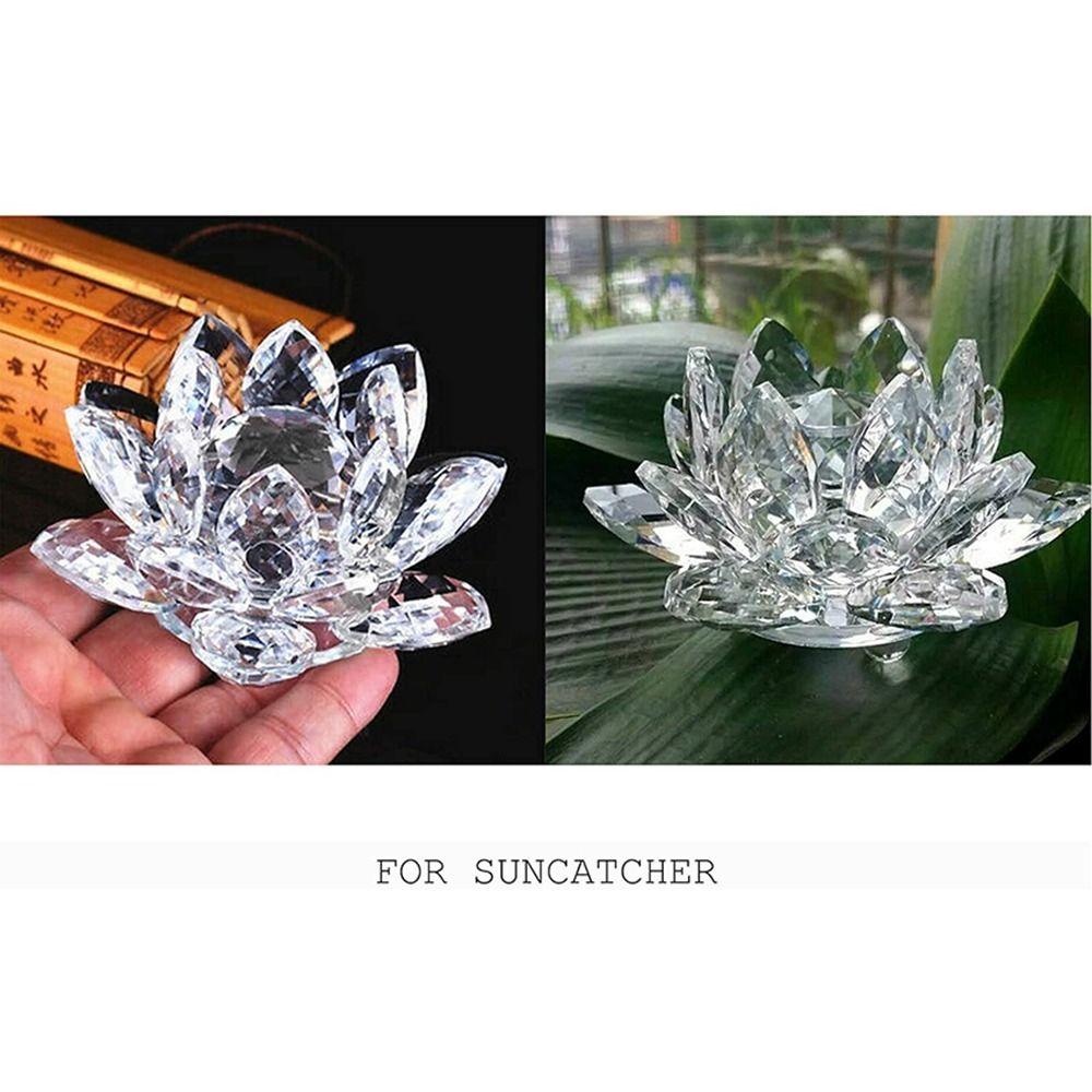 3 Foots Crystal Lotus Flower Hue Reflection Sun Catcher Ornaments  Wedding Decoration