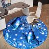 1pc Blue Butterflies Round Chair mat office Area Rug - Non-Slip, Floor Mat for Office, Bedroom, and Indoor Decor p127275