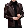 Men's Genuine Leather Sheepskin Jacket for Middle-Aged/Elderly - Spring/Autumn Wear
