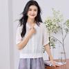 3D Relief Mulberry Silk Short-Sleeved Top