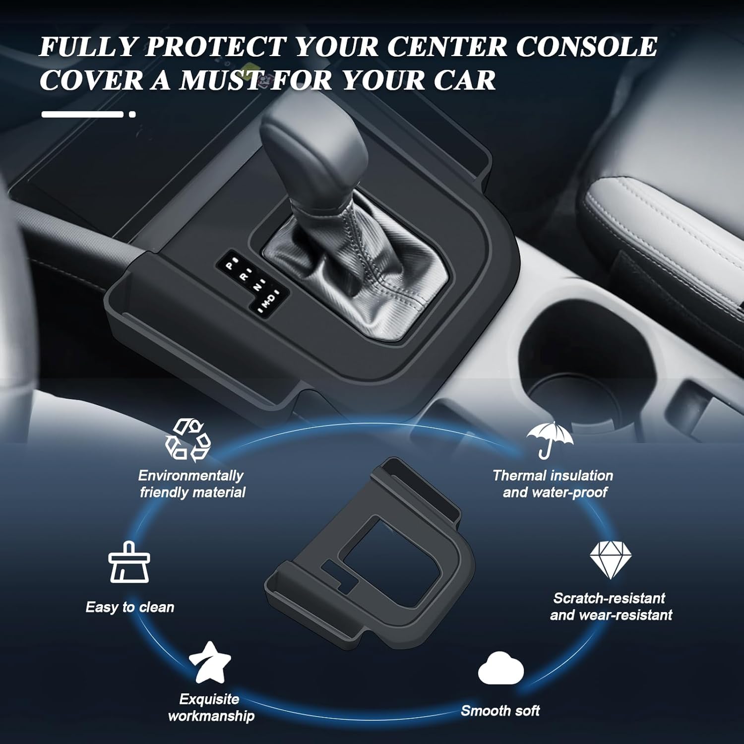 

BIBIBO для 2025 Subaru Forester Накладка на панель переключения передач из силикона для центральной консоли 2025 Subaru Forester Premium/Sport/Limited/Touring Переключение передач Black-Wireless Charging M