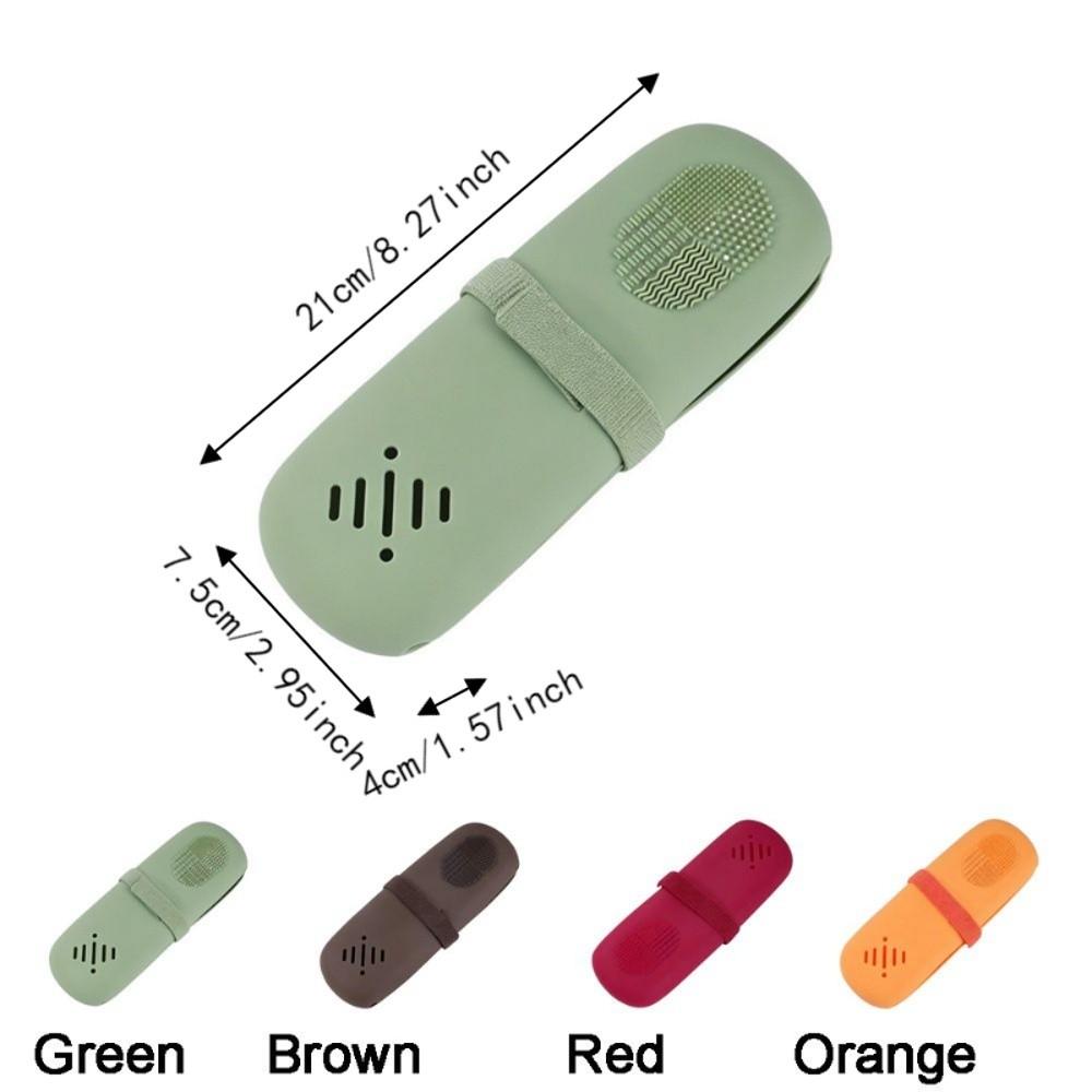 Ventilated Hole Silicone Makeup Brush Bag Dust-proof Cosmetic Brush Storage Pouch  Women