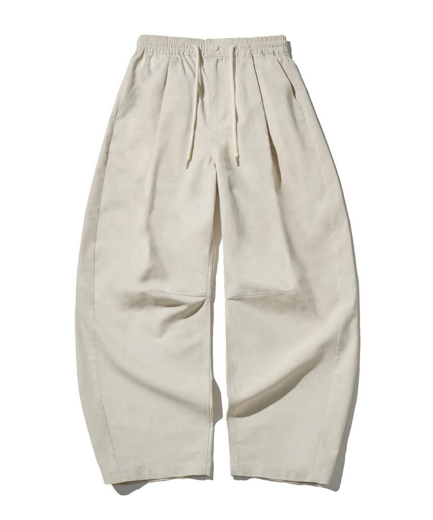 FILLUMINATE One-Pleat Curved Linen Pants - Natural