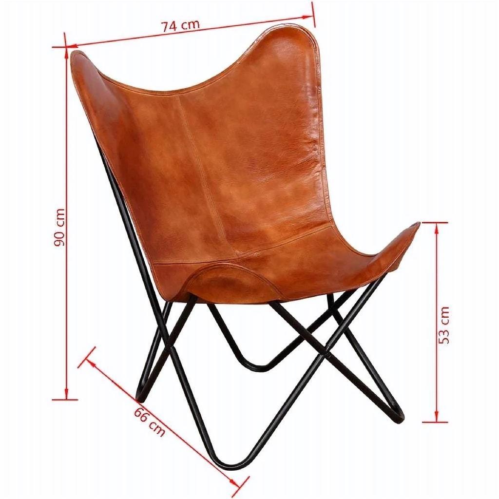 Handmade Vintage Leather Butterfly Chair Relax Arm Chair Leather Chair