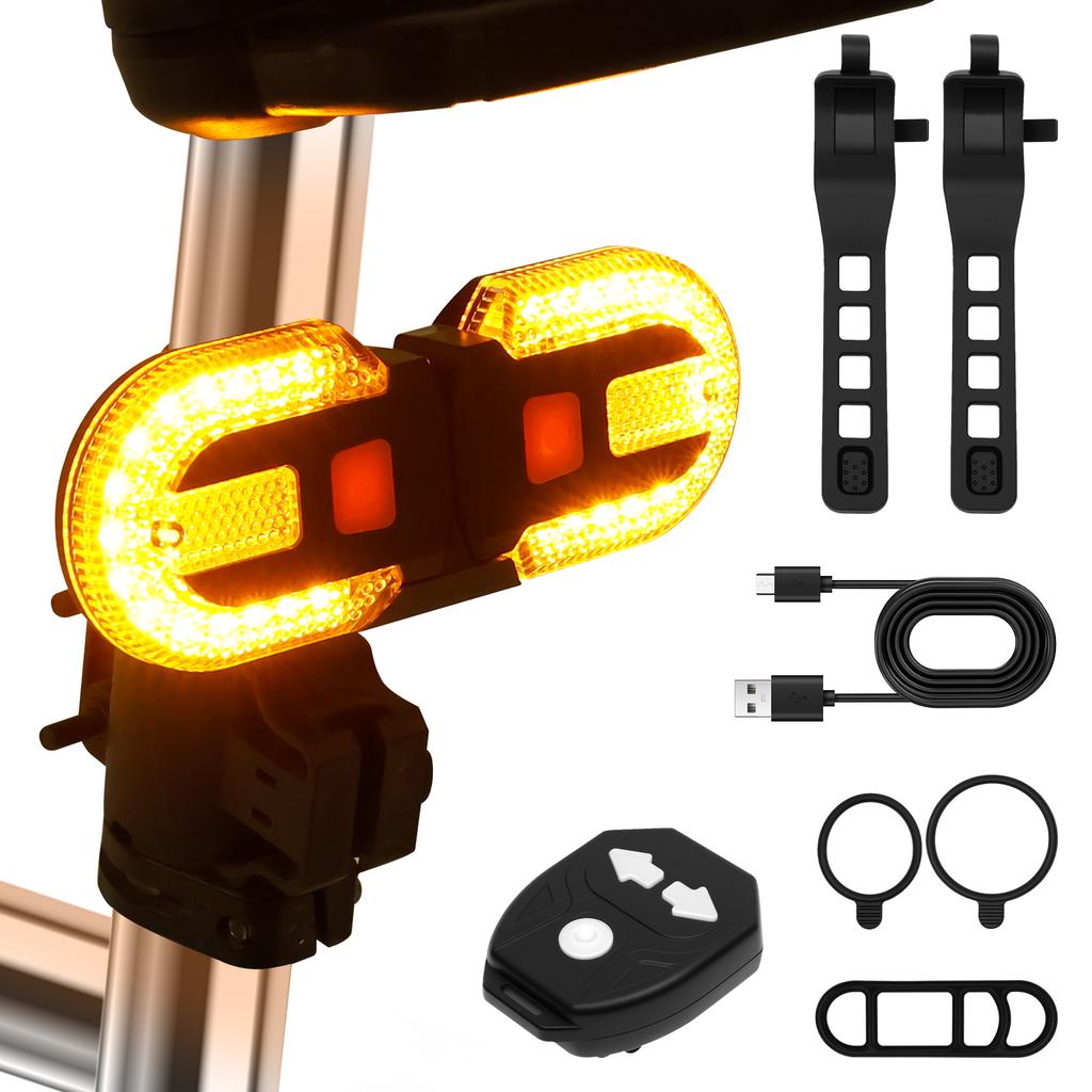 2Pcs Bike Tail Light with Turn Signal Waterproof Split Bicycle Rear Lights with 5 Modes Safety Warning Bike Lamp for Cycling