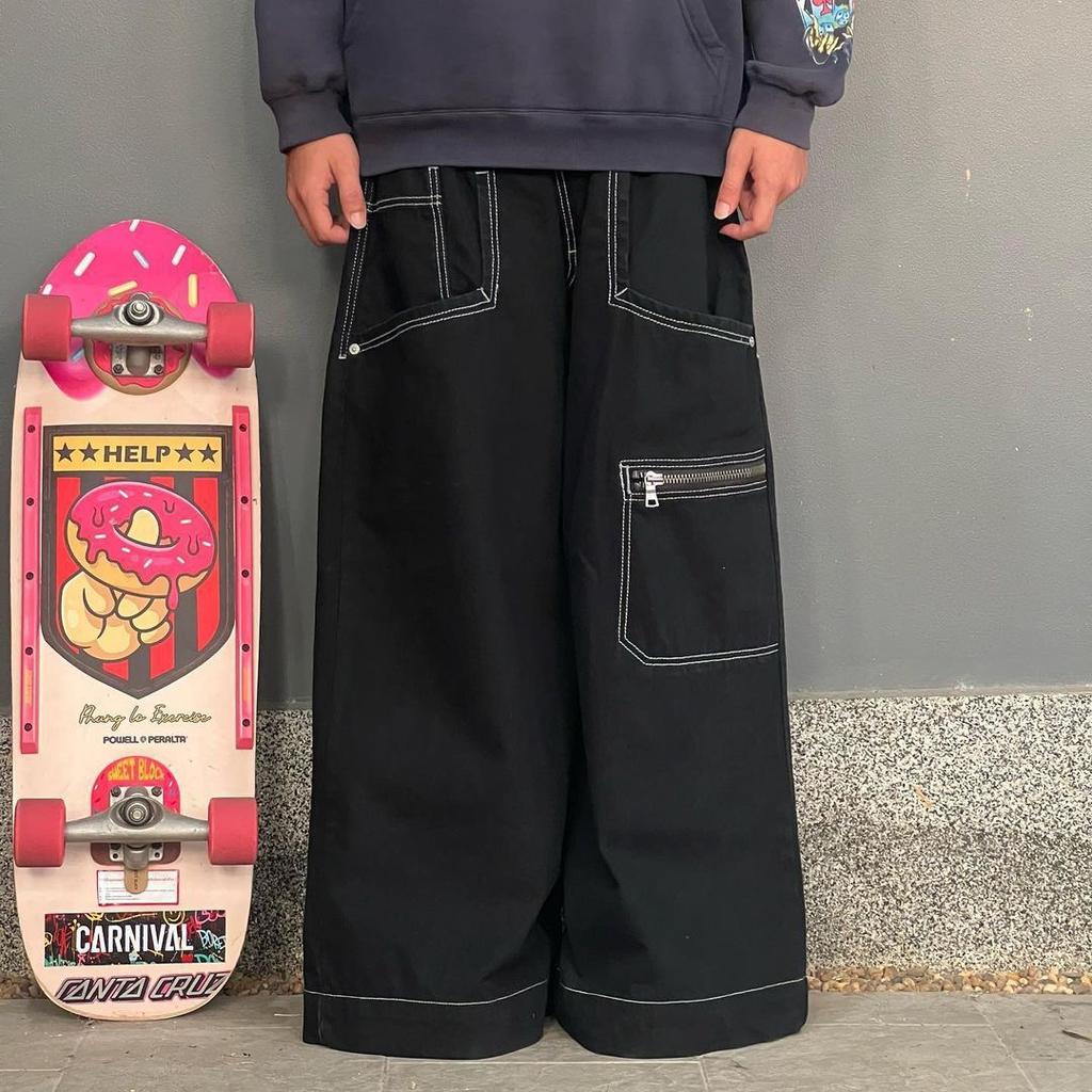 Új Y2k Jeans Klasszikus egyenes nadrág Bő betűs farmernadrág High Street alkalmi nadrág Punk stílusú széles szárú nadrág