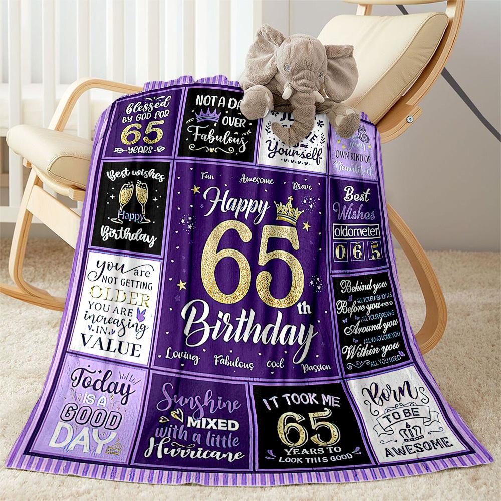 Happy 60th Birthday Sunflower flannel,Lightweight,Flannel Blanket,Comfortable Blanket, Sofa Blanket, Gift blankets,Holiday Gift Blanket Blankets