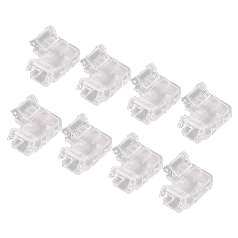 8pcs 8mm Strip Light Connector Transparent LED Strip Connector  For COB LED Strip Light