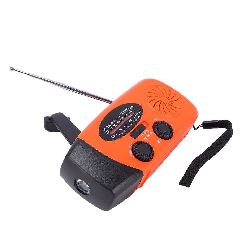 Emergency Weather Radio AM FM WB Solar Hand Crank Portable Radio with LED Flashlight 6000mAh Battery