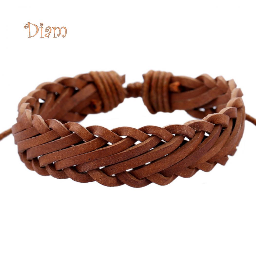 

Мужские плетеные браслеты из искусственной кожи светло-коричневого