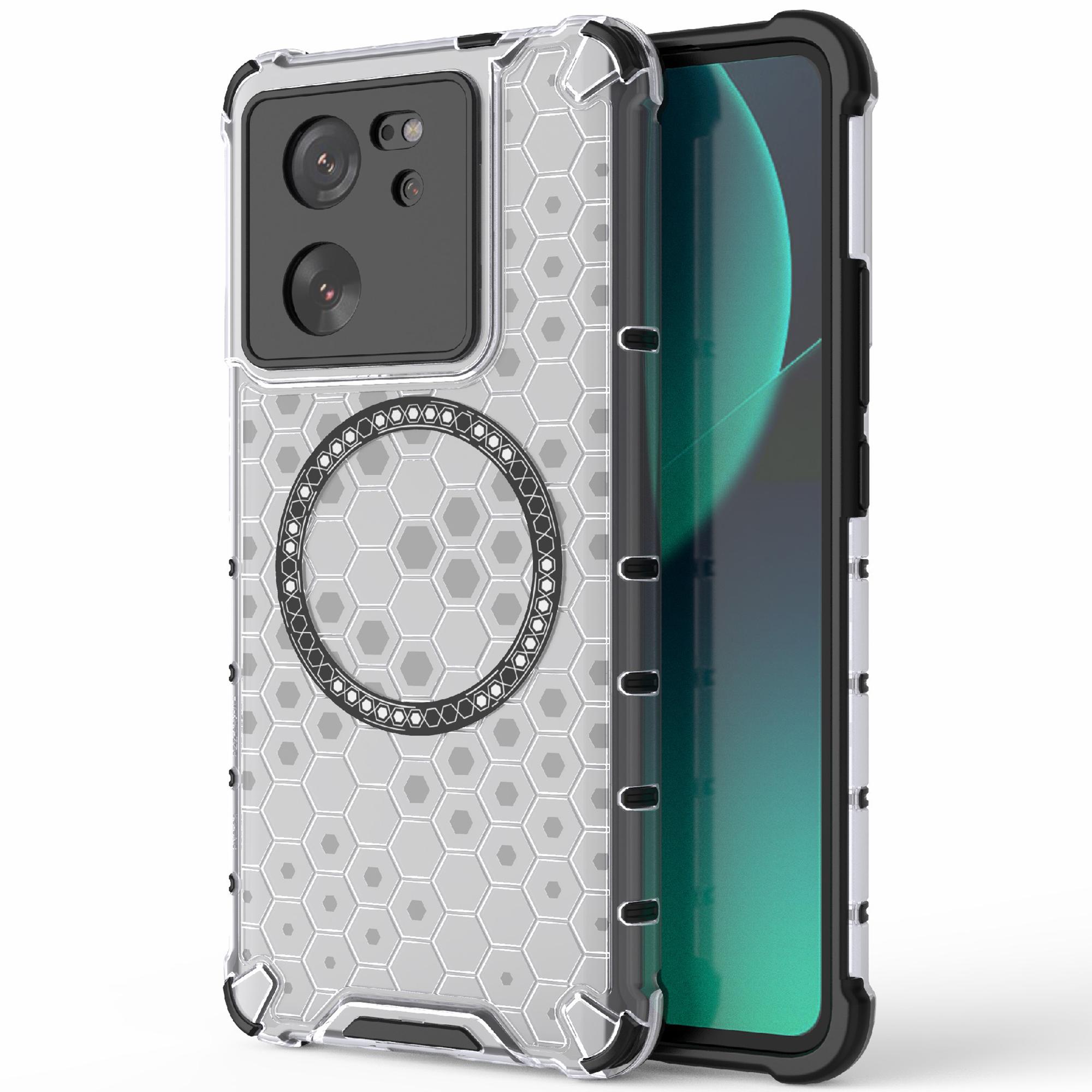 

For Xiaomi Redmi K60 Ultra/13T/13T Pro Case Honeycomb TPU+PC Phone Cases Compatible with MagSafe Transparent