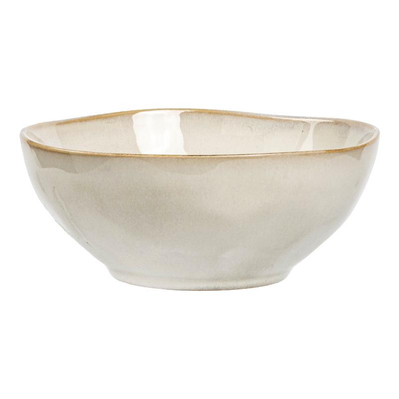 Ceramic Bowl Noodle Bowl Retro Style Household Fruit Salad Bowl Round Vegetable Bowl Restaurant Japanese Tableware Ramen Bowl