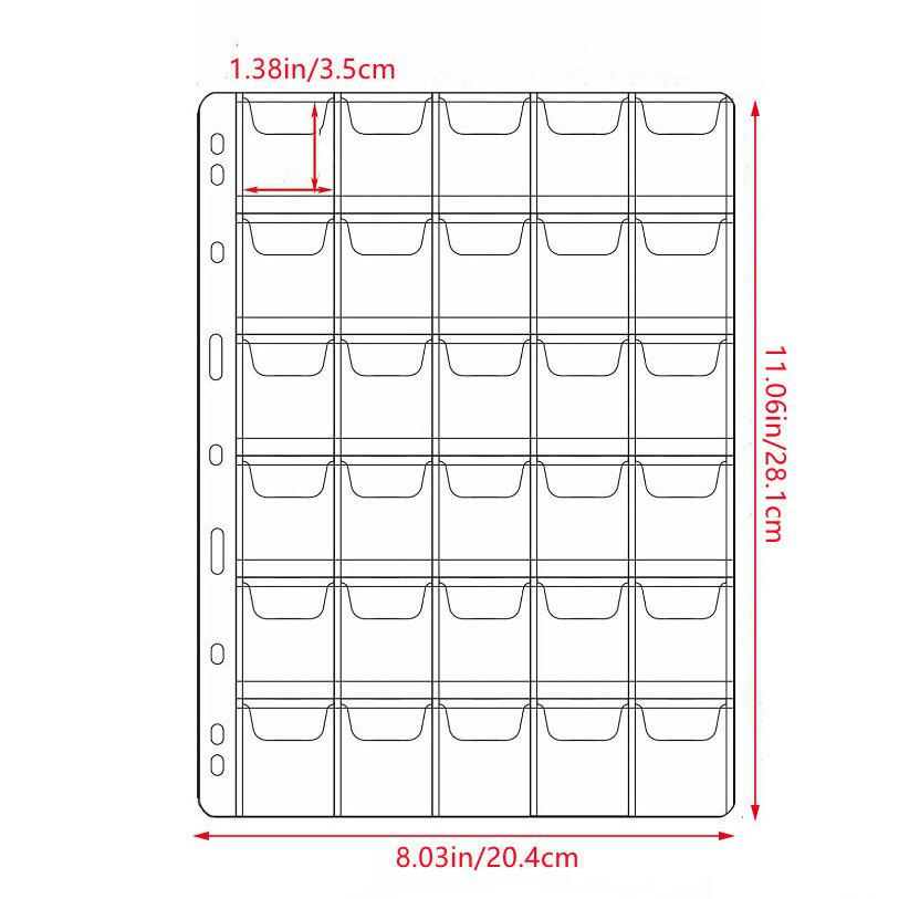 Album de mână de mare capacitate pentru colecția de monede și bancnote cu pagini transparente din PVC