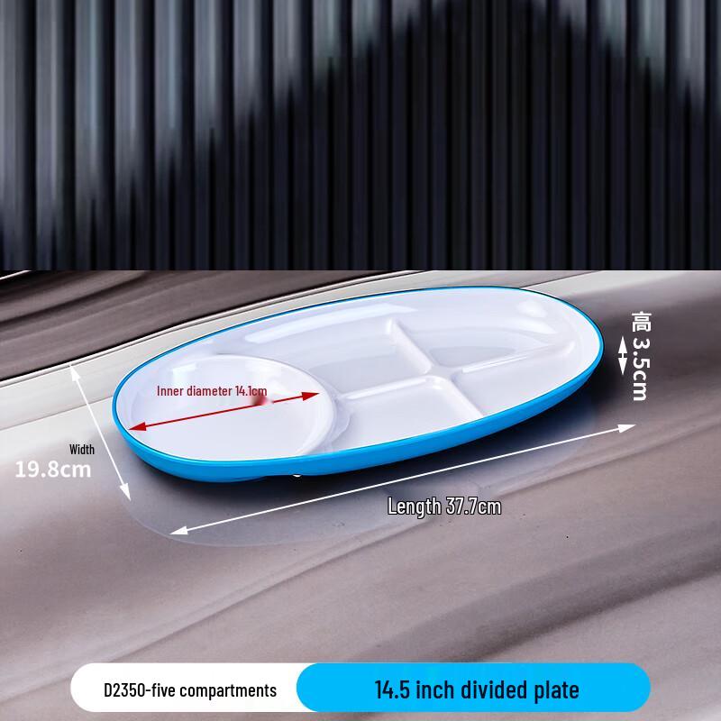 Commercial Melamine 5-Compartment Meal Tray
