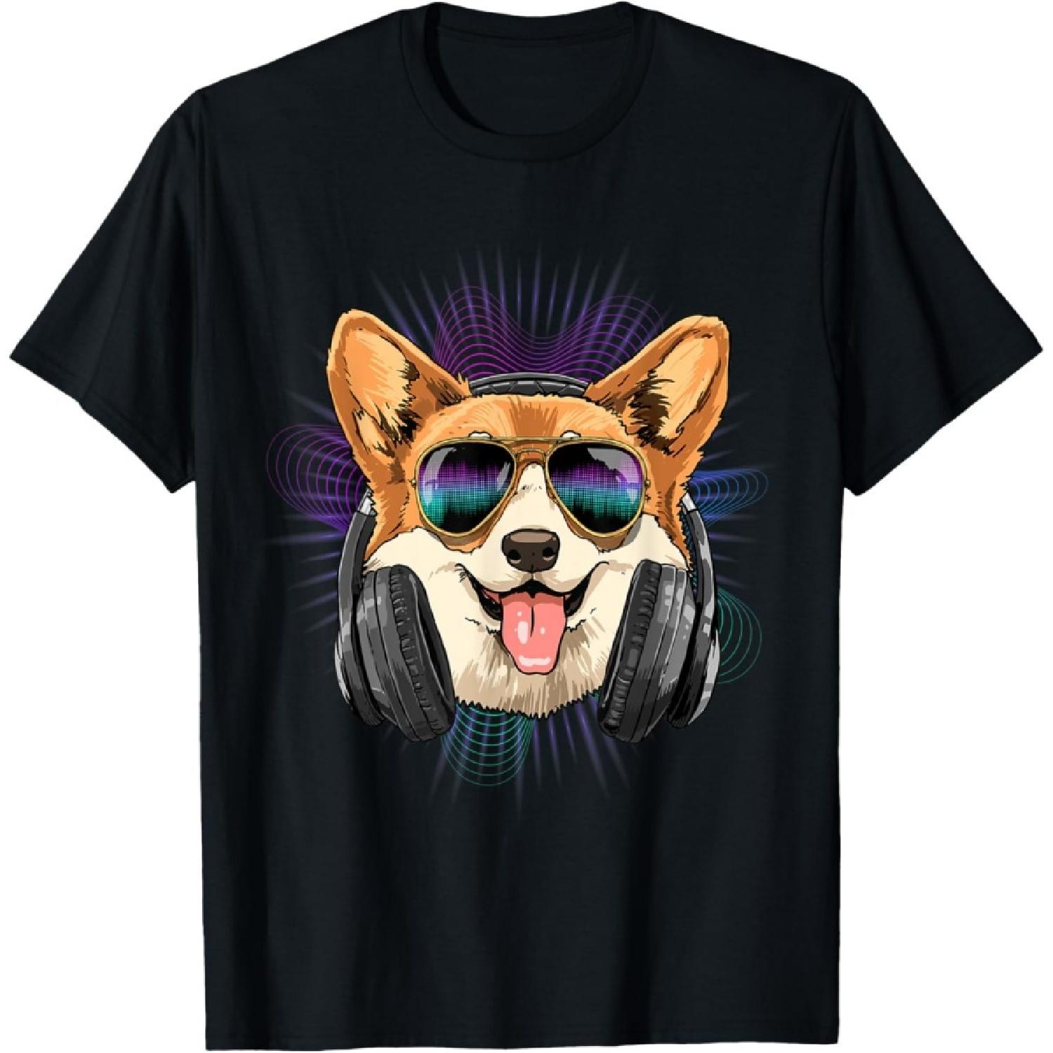 EDM House Music DJ Corgi Dog Lovers Music Lover Music Artist T-Shirt S