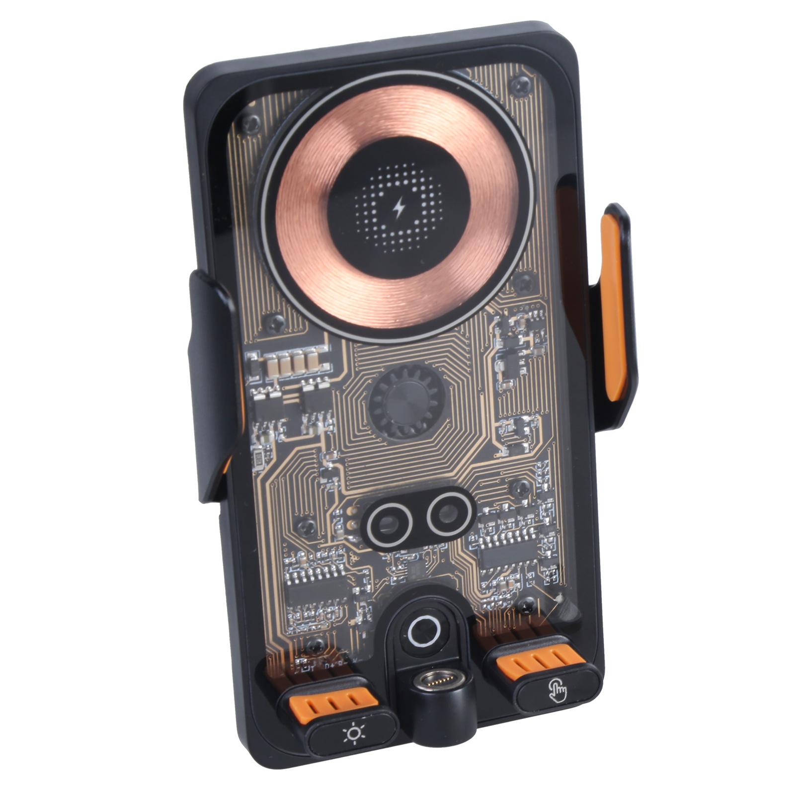 Schnelle kabellose Autohalterung 15W Schnellladung Automatische Klemmung Handyhalterung Infrarotsensor 66W Autoladegerät schwarz