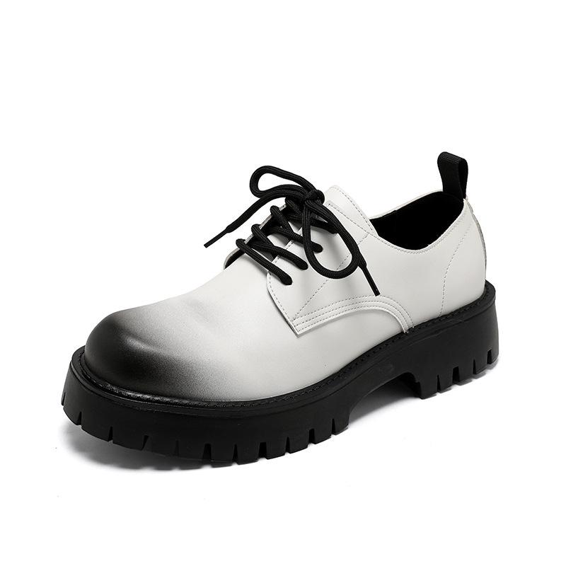 Sapatos Casuais de Couro de Cabeça Grande Masculinos Novo Anual Solado Grosso Ferramentas Juventude Bico Redondo Cano Baixo Botas Martin 5691-R