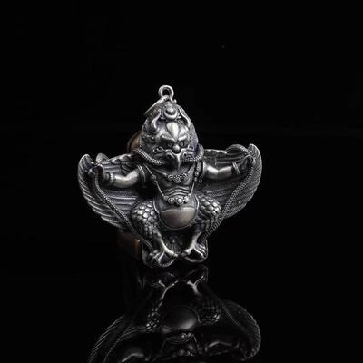Retro Tibetan Golden-Winged Peng Bird Necklace Pendant - Unisex Charm Accessory