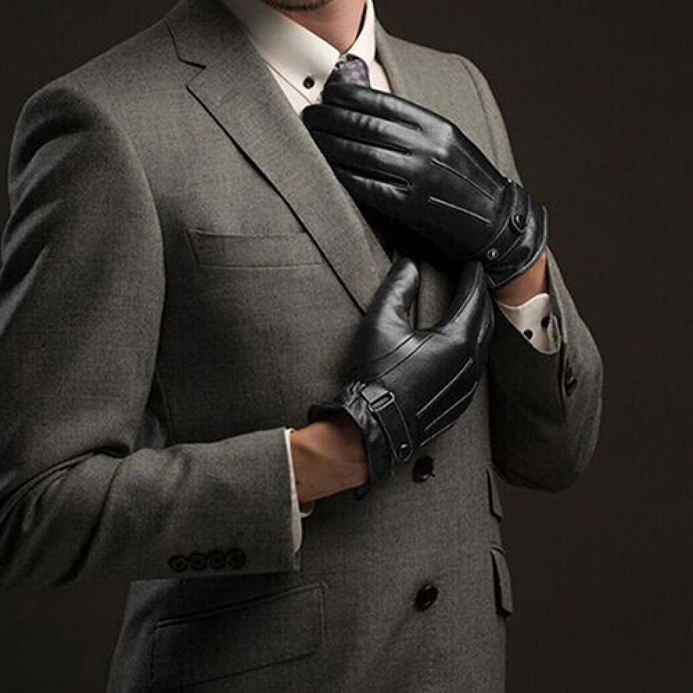 Gants en similicuir à écran tactile pour hommes, gants d'hiver imperméables, coupe-vent, gants froids, snowboard, moto, conduite