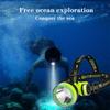Green Diving LED Headlights Waterproof Portable Lighting New High Battery Life