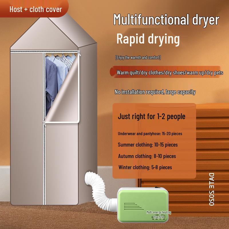 Compact Multifunctional Dryer: Quick Dry for Shoes, Clothes, and Blankets with Dust Mite Removal for Home and Dorm Use.