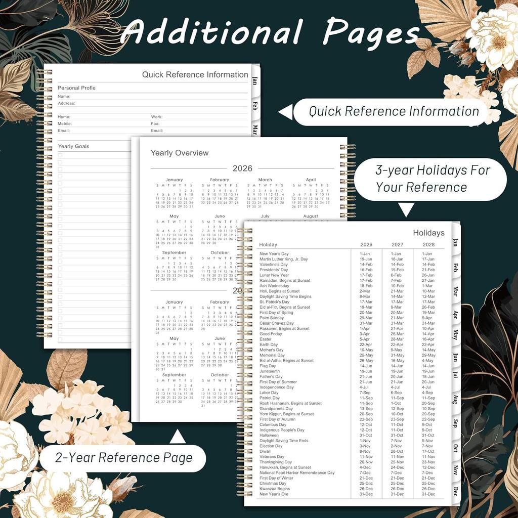 2026 Planner - 9" x 11", 2026 Weekly & Monthly Planner, JAN.2026 - DEC.2026, Large Calendar Planner 2026 with Sturdy Cover, Premium Paper, Twin-wire