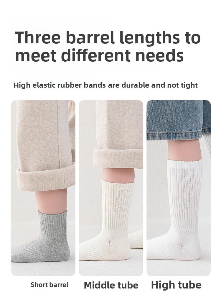 Premium A-Class Cotton Kids Crew Socks Antibacterial Seamless Sports Socks for Boys Girls Spring Autumn Winter