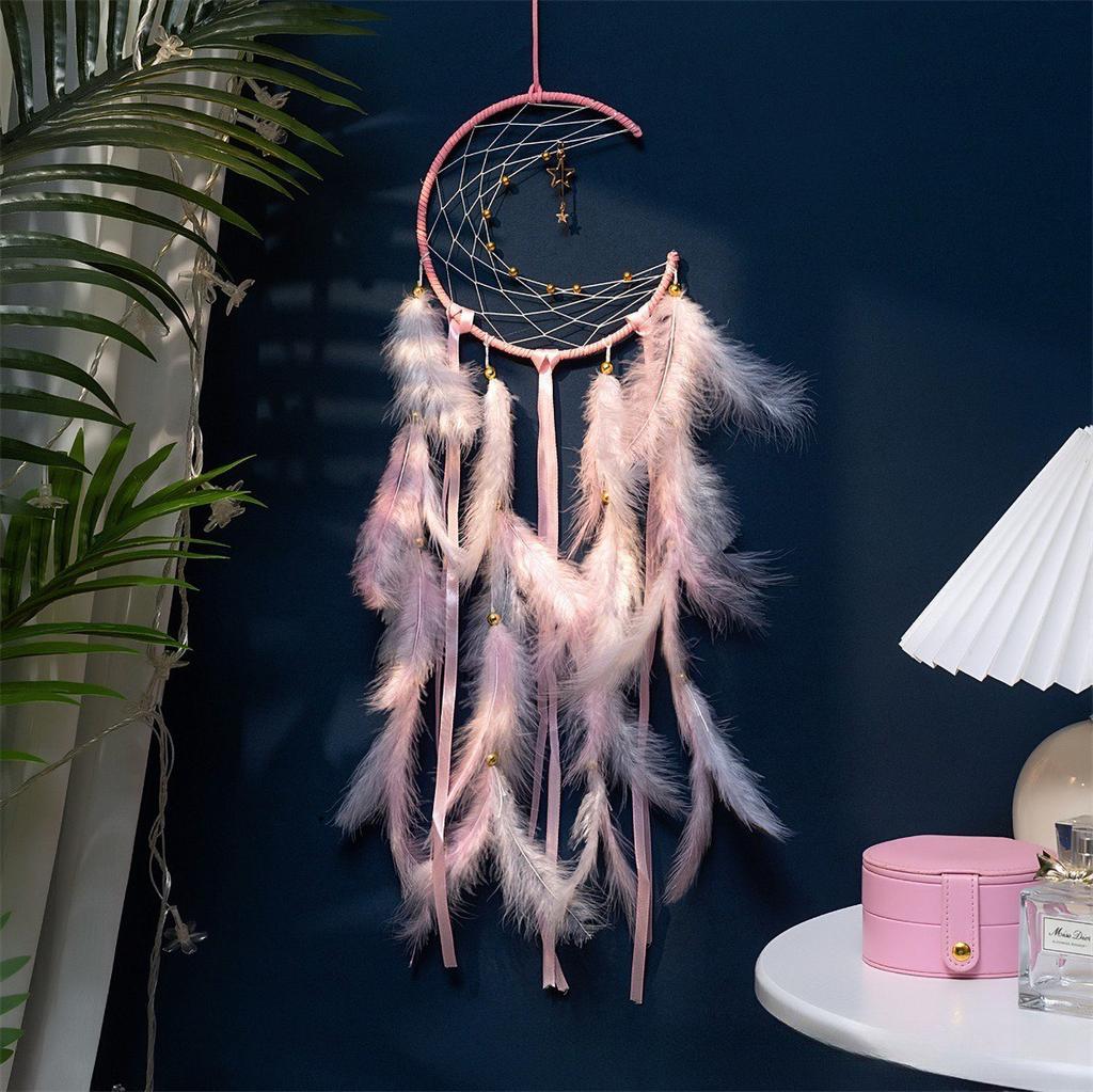 Boho Mond Traumfänger - Handgefertigtes Windspiel für Absolventen, Himmelsanhänger Dekor Geschenk