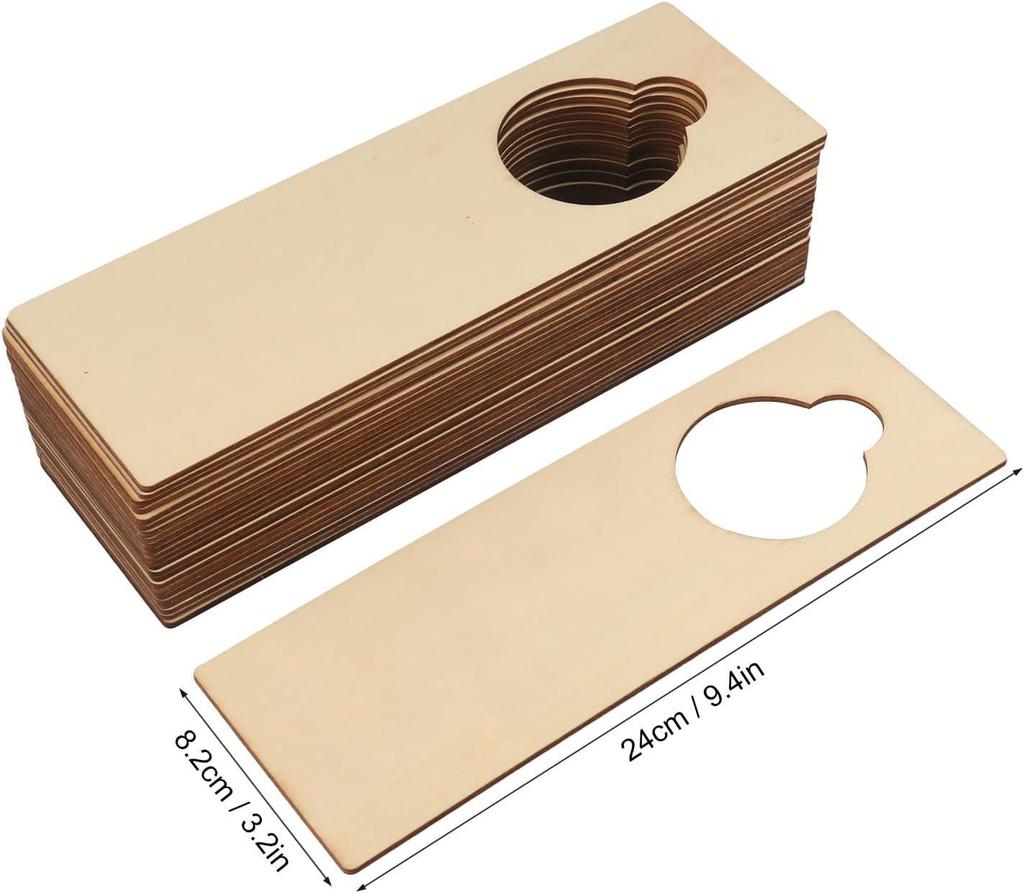 DIY Unfinished Wooden Door Handle Sign for Home, Hotel, or Office Decor
