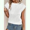 Women's Fashion Tops Round Neck Ultra Short Sleeve Solid Color Summer T-Shirt