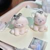 Decorative Pendant Flocking Puppy Shape Keychain Bag Charm with Lanyard Mobile Phone Bag Hanging Ornament