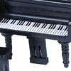 1:12 Dollhouse Miniature Black Wooden Grand Piano With Stool Model Play Toys