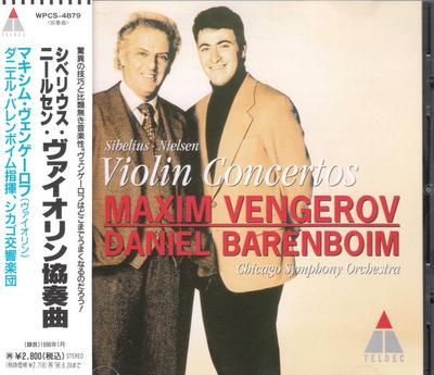 CD SIBELIUS NIELSEN MAXIM VENGEROV   Sibelius  Nielsen Violin Concerto WPCS4879 Teldec 1996 Japan Classical Used