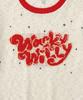 WACKY WILLY Women'S Typographic Short Sleeve Knit Cream