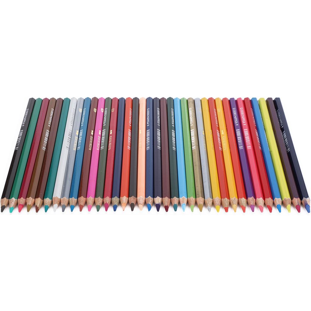 36 Stück Buntstifte Wasserlöslich Eisen Eimer Verpackt Mehrfarbig Kinder Malwerkzeuge