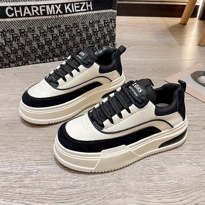 

Niche shoes women s tide spring and autumn board shoes 2025 new popular sports little white shoes platform muffin shoes versatile board shoes 35 чёрный